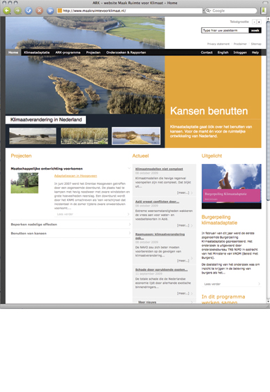 Screenshot website MaakRuimtevoorKlimaat.nl